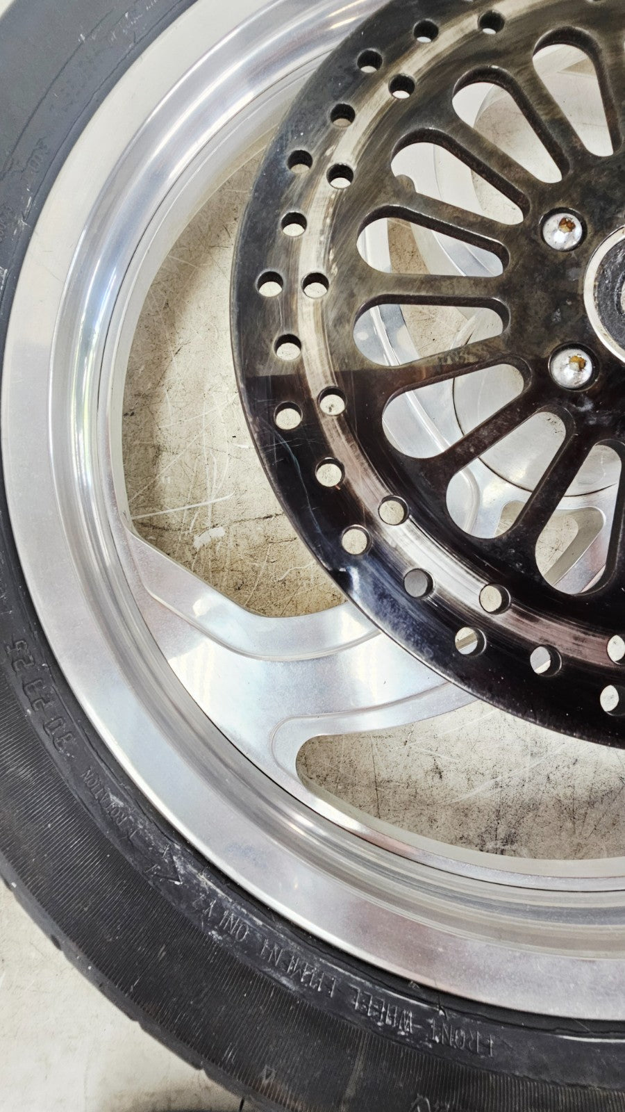 1993 HARLEY SOFTAIL Front Wheel Rim Tire 3 Spoke
