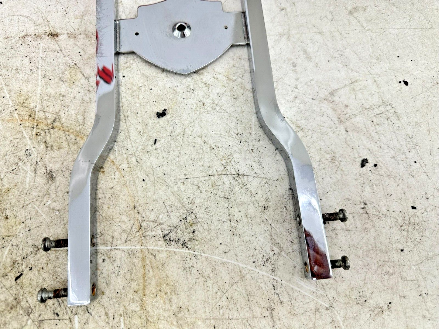 1997 HARLEY DYNA Chrome Sissybar Passenger Backrest W/ Luggage Rack