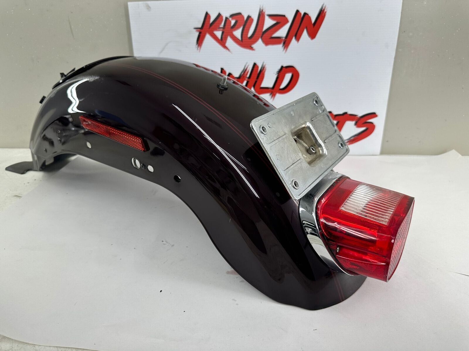 2007 HARLEY SPORTSTER CUSTOM Purple Rear Fender + Brake Light