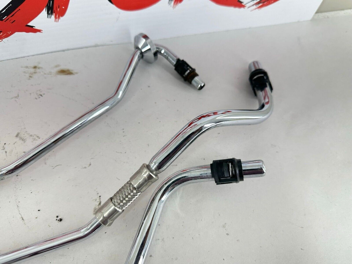 2003 HARLEY SOFTAIL Chrome Oil Tank Hard Lines Hose