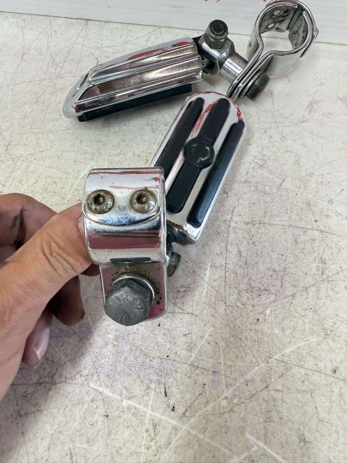 2003 HARLEY ELECTRA GLIDE Chrome Highway Footpeg Rest Pads & MTG Hardware