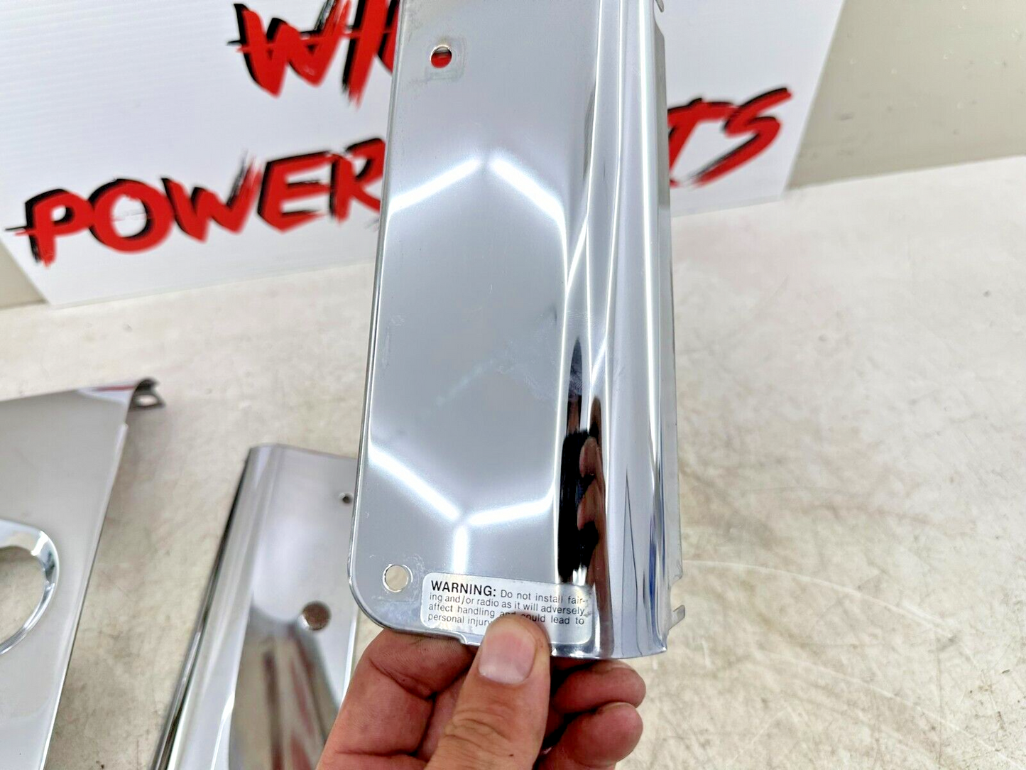 2002 HARLEY SOFTAIL Chrome Upper Fork Headlight Tin Ribbed Face Cover Kit