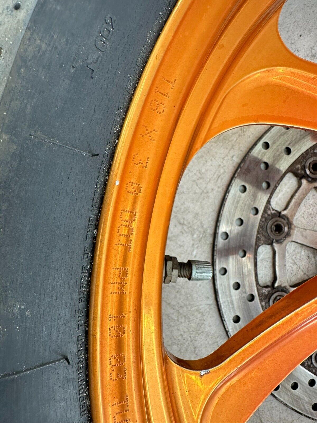 2006 Victory Kingpin 18x3 Front Wheel Rim/Orange