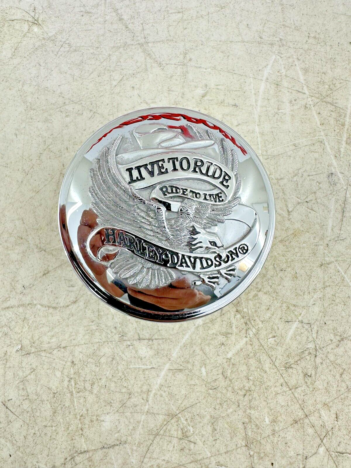 2002 HARLEY DYNA LOW RIDER Live To Ride Gas Tank Cap Lid