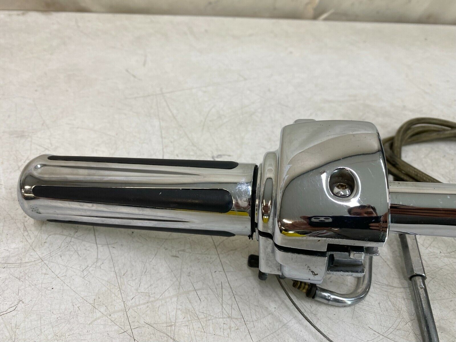 2000 HARLEY DAVIDSON DYNA CHROME HANDLEBARS SWITCH HOUSING BUTTON THROTTLE CABLE