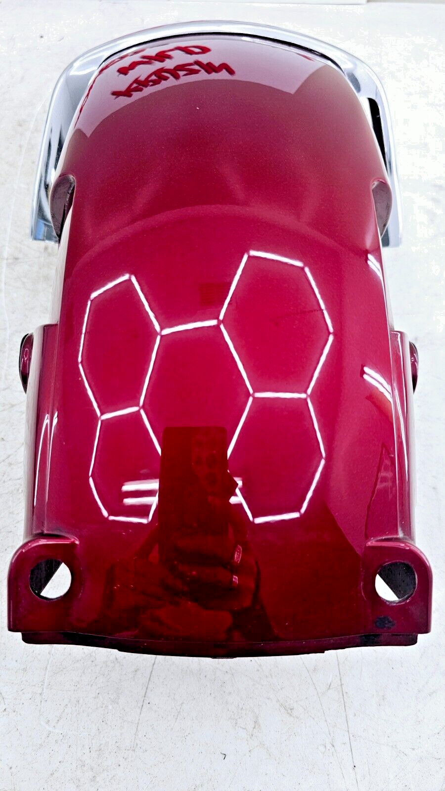 1993 HONDA GOLDWING GL1500 Front Fender Rear Section w/ Chrome Trim Red