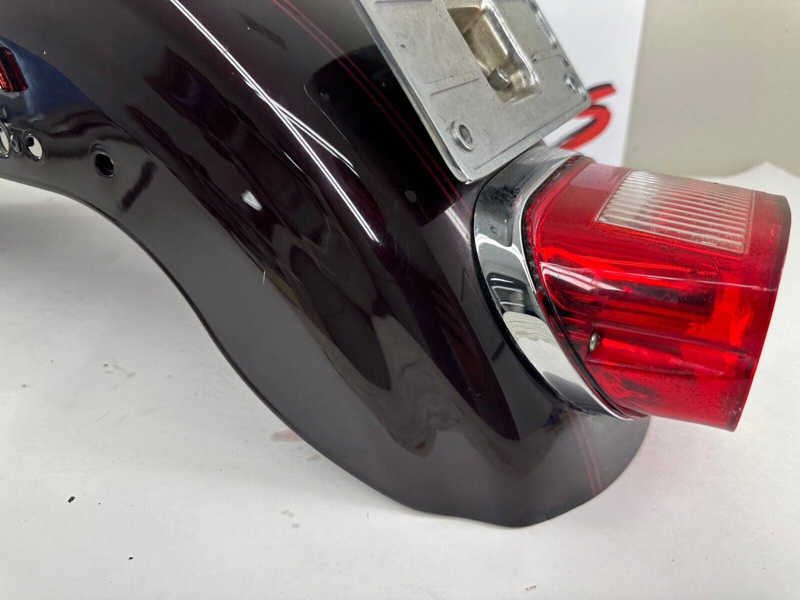 2007 HARLEY SPORTSTER CUSTOM Purple Rear Fender + Brake Light