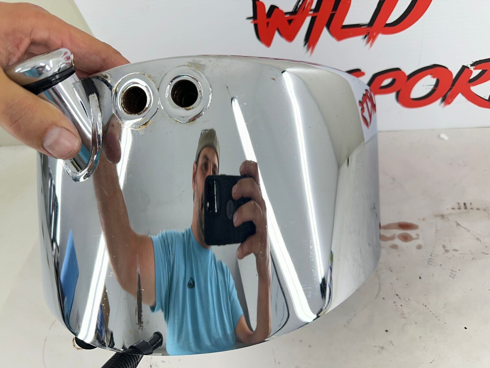 2001 HARLEY SOFTAIL Chrome Oil Tank Sack Bag With Tubes Hoses