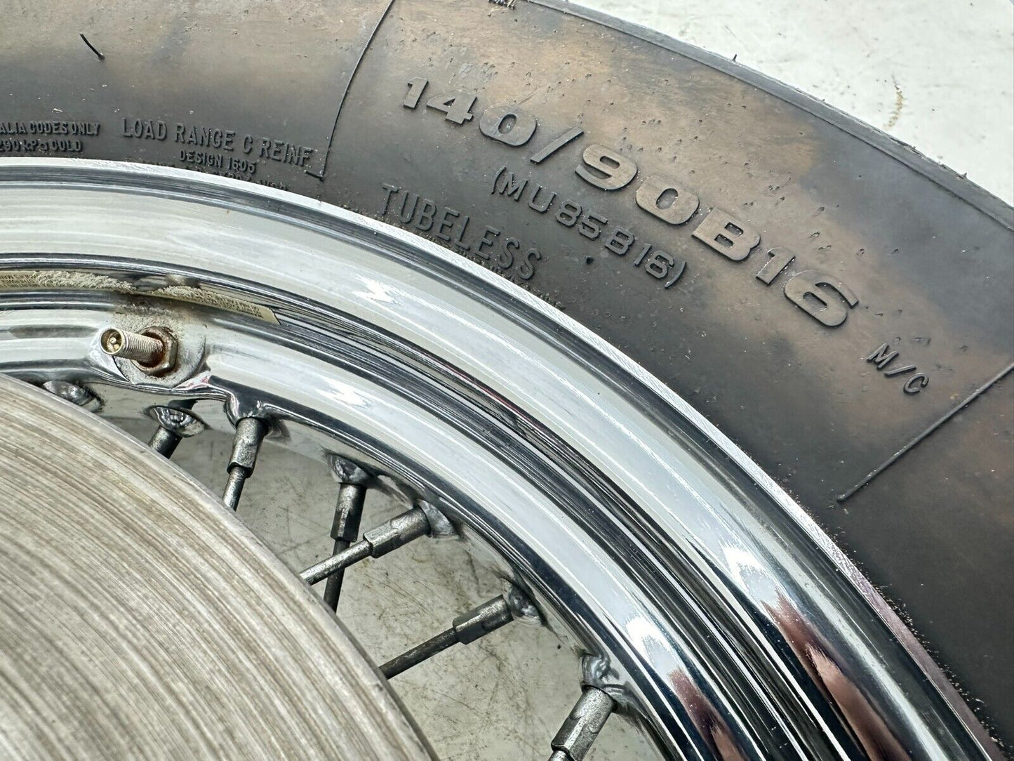 1999 HARLEY SOFTAIL 99 Down 16" Rear Wheel Rim Tire Spoke Laced W/ Hub