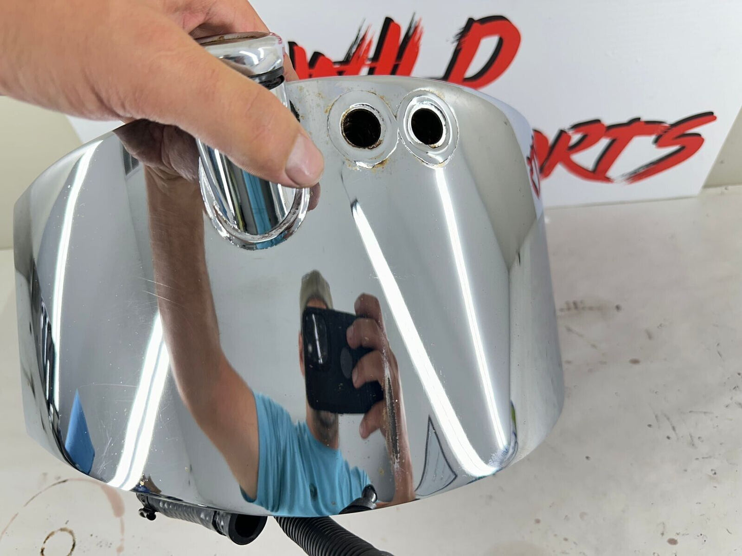 2001 HARLEY SOFTAIL Chrome Oil Tank Sack Bag With Tubes Hoses