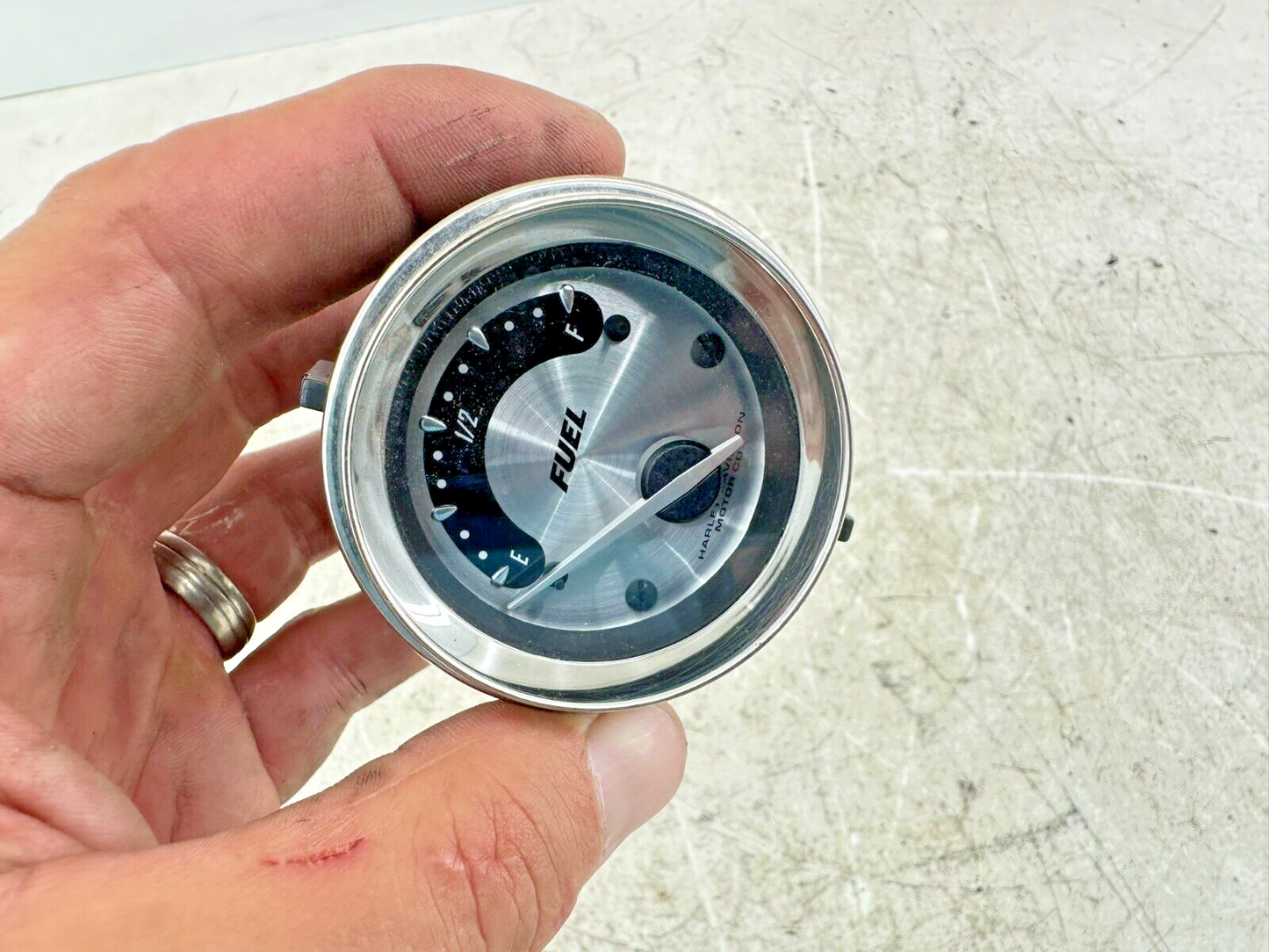 2007 Harley Electra Glide CVO Fuel Gas Gauge Chrome Face