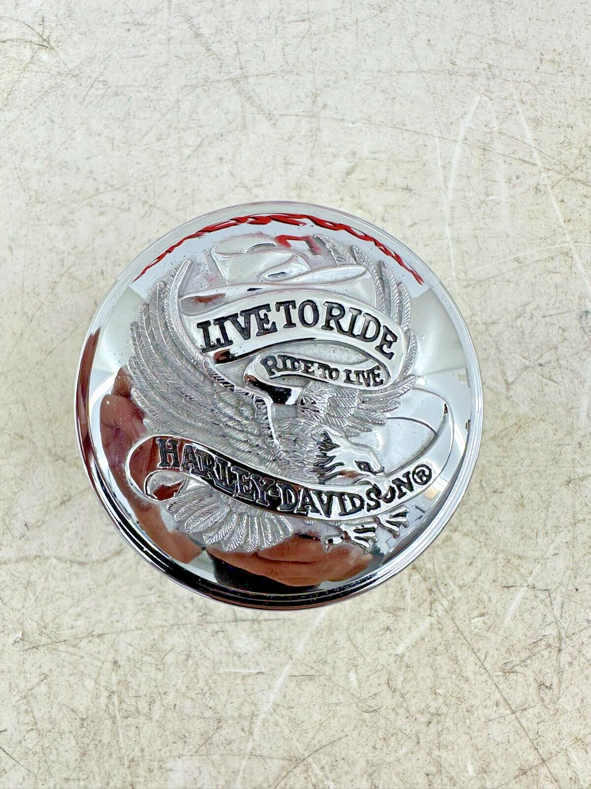 2002 HARLEY DYNA LOW RIDER Live To Ride Gas Tank Cap Lid