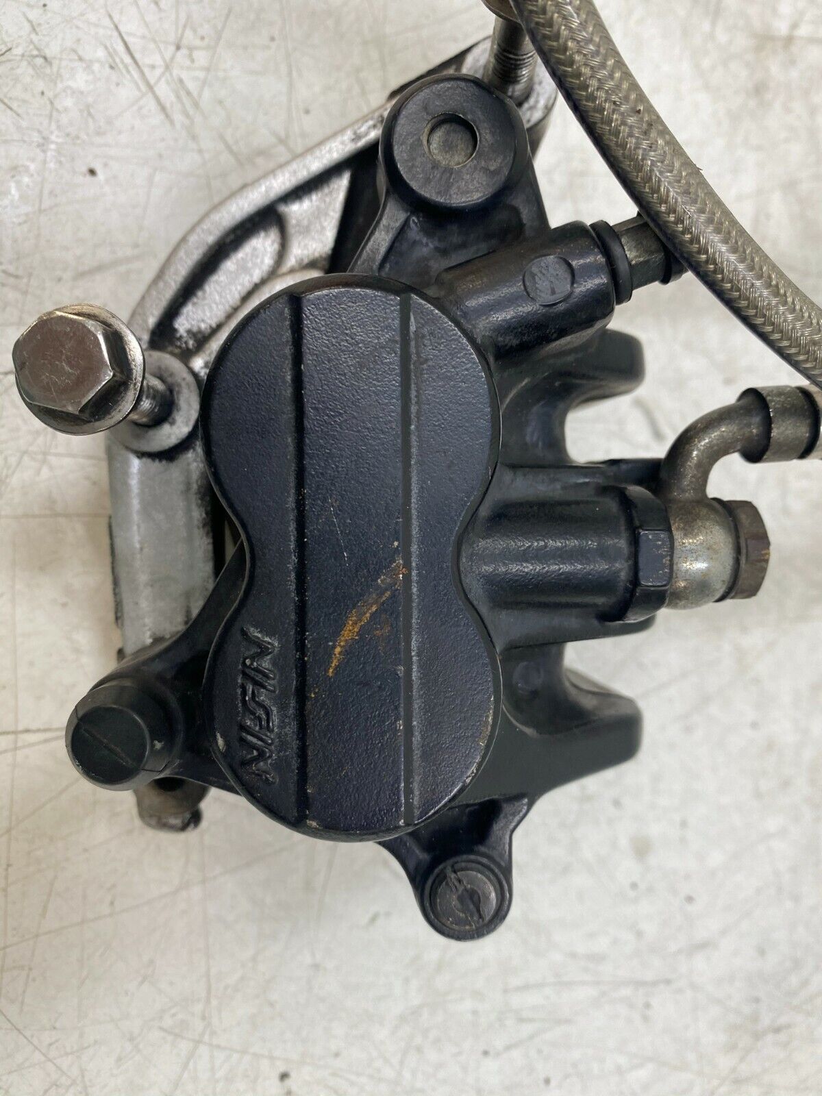 2005 Triumph Bonneville Left Front Brake Caliper Braided Hose Works