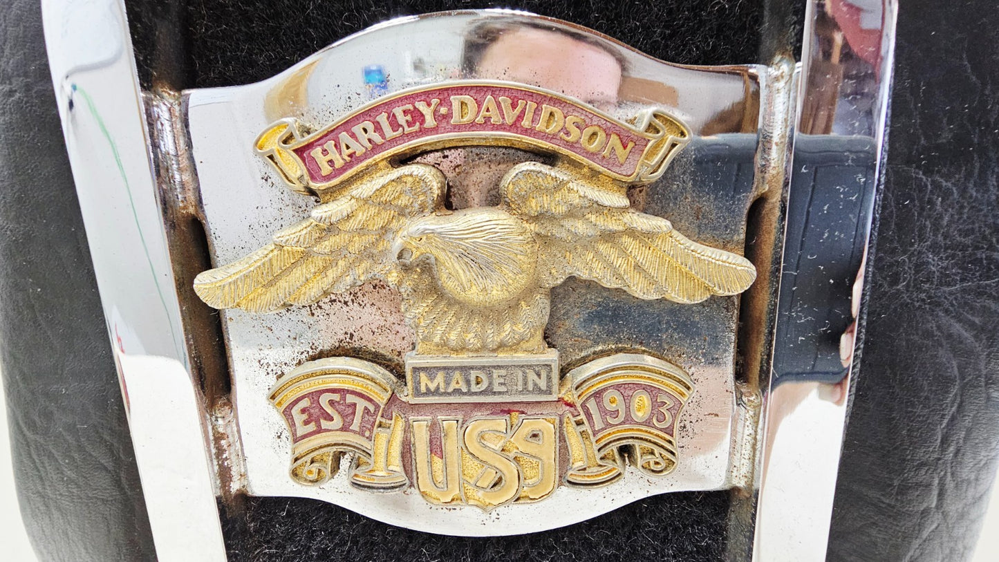 1993 HARLEY SOFTAIL Sissy Bar Passenger Backrest Pad Eagle Emblem