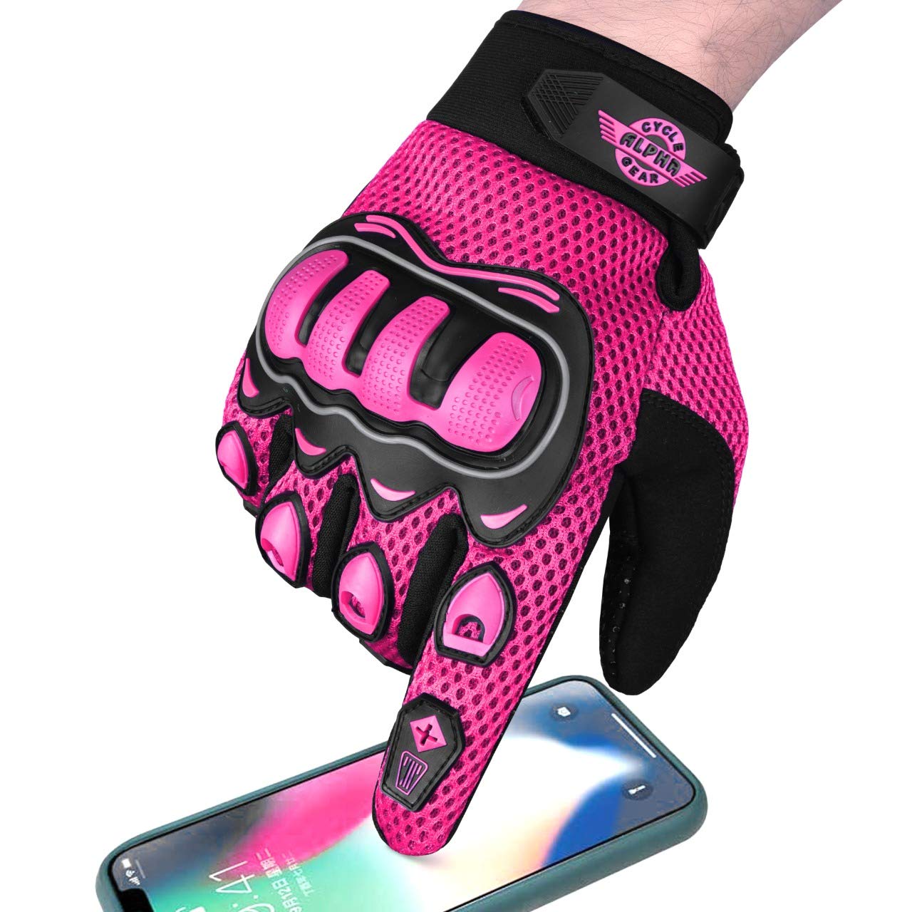ALPHA CYCLE GEAR Moto Sports Gloves (Black, Medium)