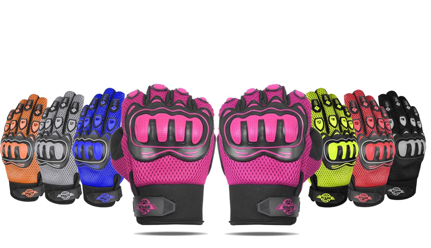 ALPHA CYCLE GEAR Moto Sports Gloves (Black, Medium)