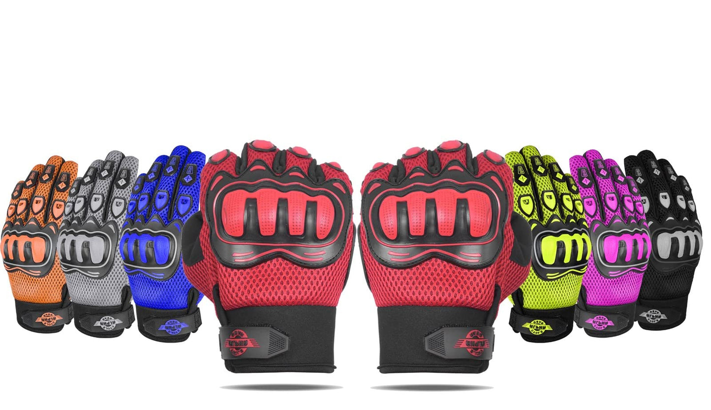 ALPHA CYCLE GEAR Moto Sports Gloves (Black, Medium)