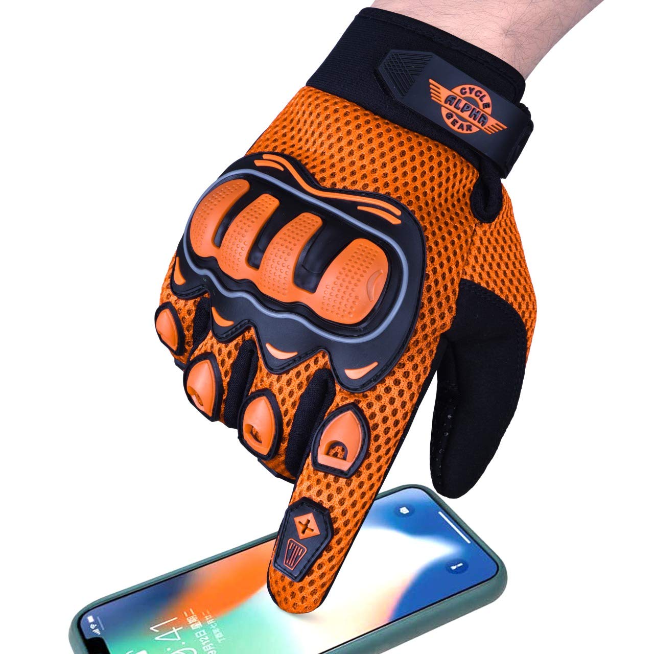 ALPHA CYCLE GEAR Moto Sports Gloves (Black, Medium)