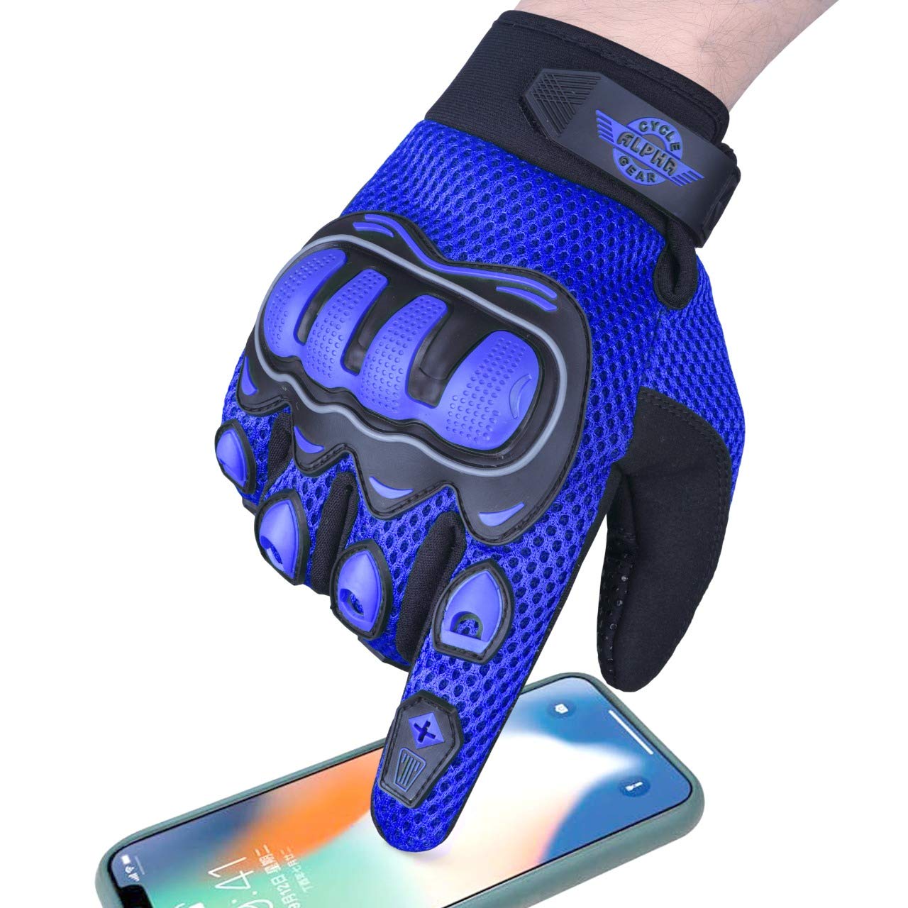 ALPHA CYCLE GEAR Moto Sports Gloves (Black, Medium)