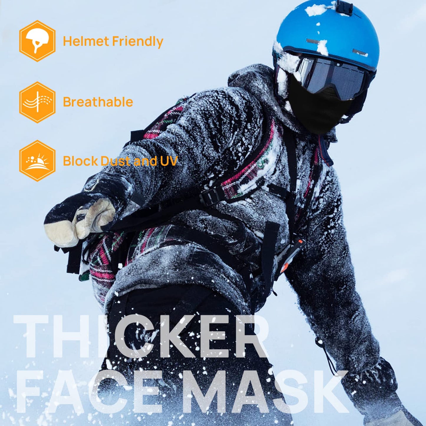 Motorcycle Balaclava Face Mask for Ski Snowboard Cycling Working Men Women Cold Weather Snow Mask