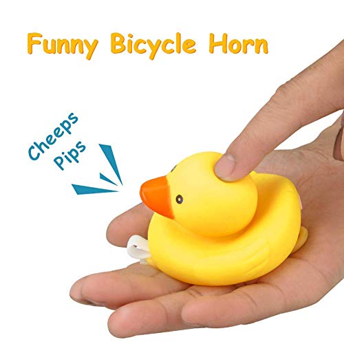 Duck Bike Bell, Rubber Duck Bicycle Accessories with LED Light, Cute Propeller Handlebar Bicycle Horns for Kids Toddler Children Adults Sport Outdoor