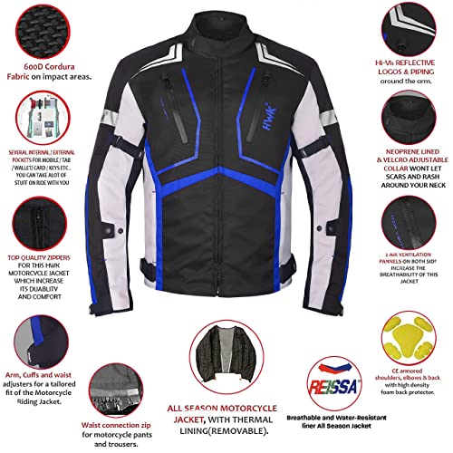 Motorcycle Jacket for Men and Women Scorpion with Cordura Fabric for Enduro Motorbike Riding and Armor Foam Padding for Impact Protection, Dual Sport Motorcycle Jacket - All-Black, Large