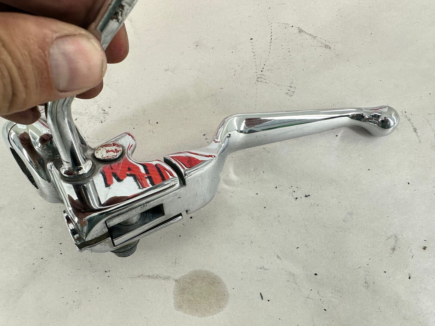 2001 HARLEY SOFTAIL Chrome Clutch Lever Perch + Mirror