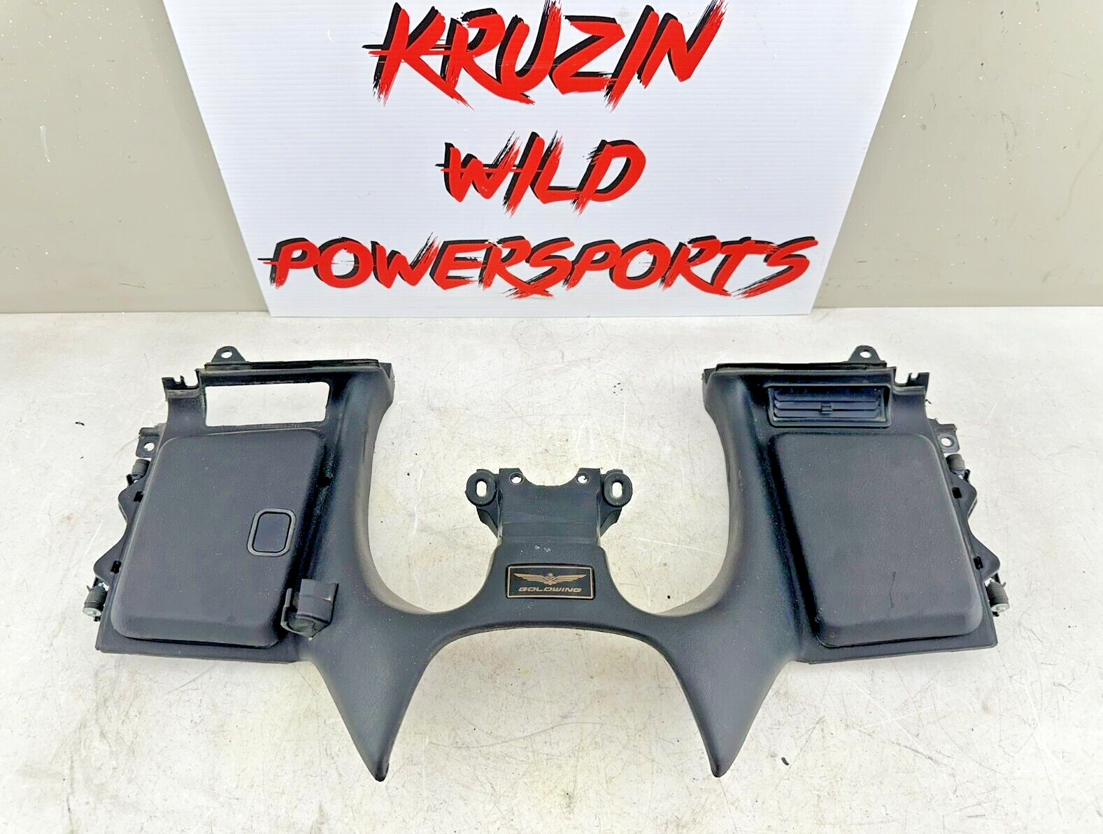2004 Honda Goldwing GL1800 Black Upper Fairing Storage Pocket Radio Surround