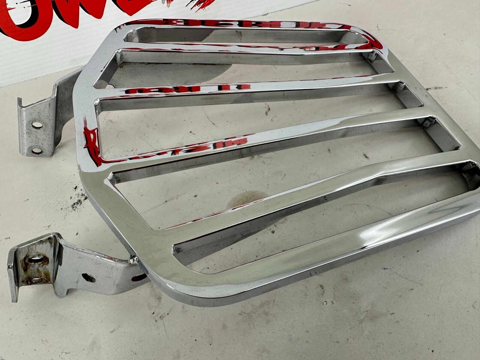 2003 HARLEY SOFTAIL Chrome Luggage Rack Sissy Bar Passenger Backrest