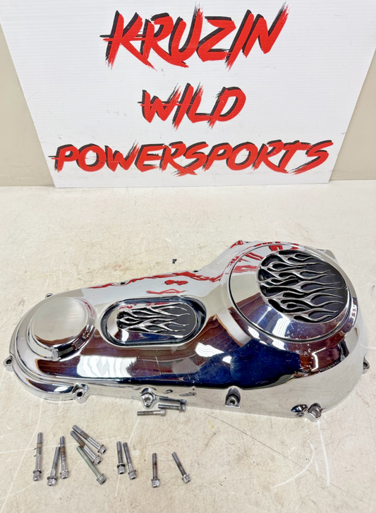 1993 HARLEY DYNA Wide Glide Outer Primary Clutch Chrome Flame Cover