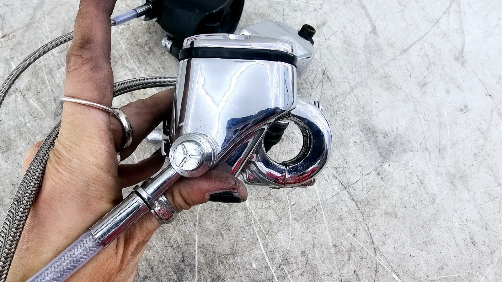 1998 HARLEY FLH ROADKING Dual Caliper Braided Hose +11/16 Chrome Master Cylinder