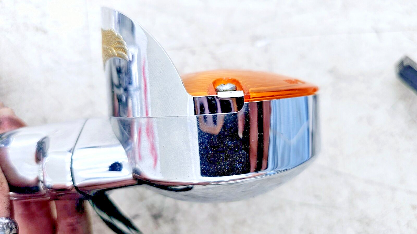 1998 HARLEY FLH ELECTRA GLIDE Fog Highway Turn Signal Light Chrome Housing Eagle