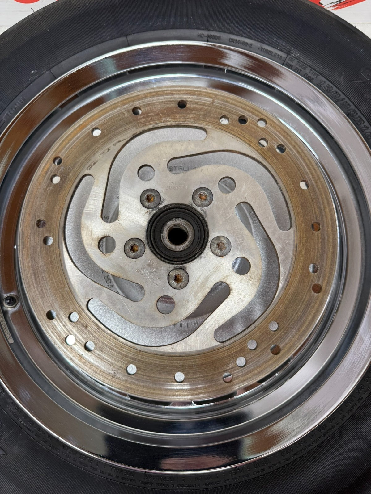 2003 Harley Davidson Sportster 16" Rear Wheel Rim Solid Slotted Brake Rotor 16x3