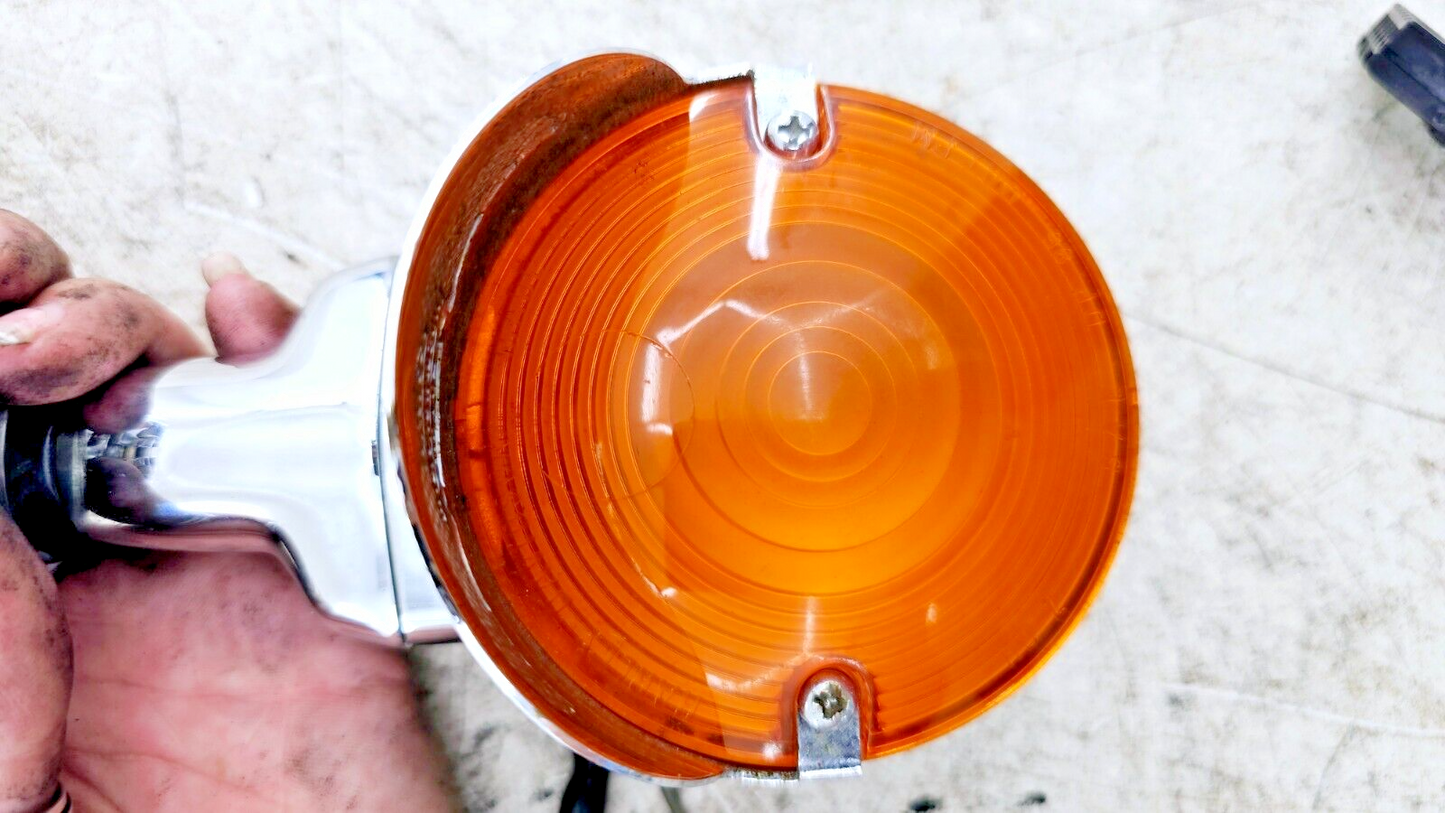 1998 HARLEY FLH ELECTRA GLIDE Fog Highway Turn Signal Light Chrome Housing Eagle