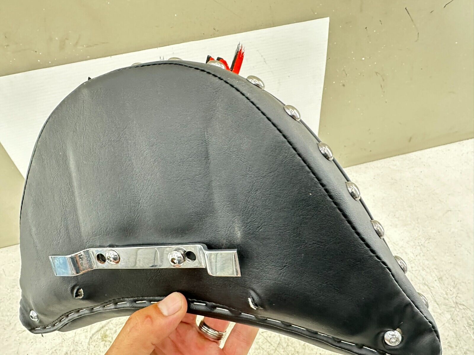 2001 HARLEY SOFTAIL FLSTS Heritage Springer Tall Backrest Pad W/ Studs