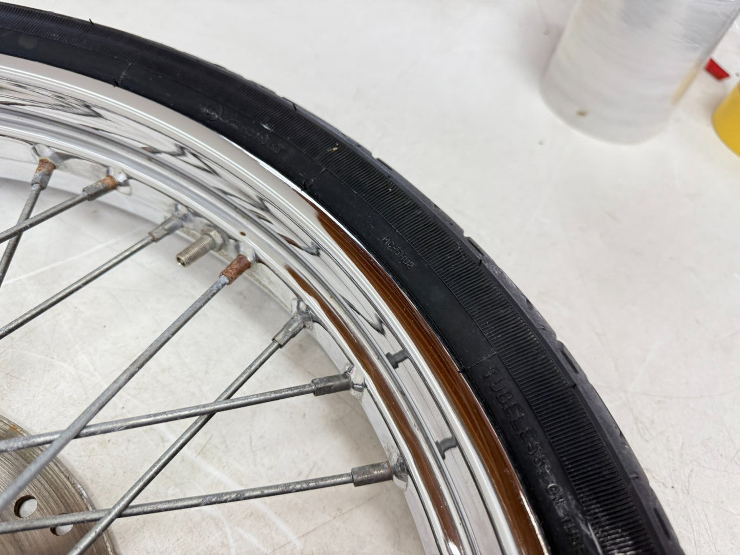 2003 Harley Davidson Sportster 21" Front Wheel Rim Tire Laced Spoke Brake Rotor