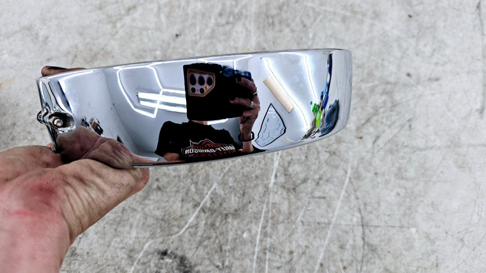 1998 HARLEY FLH ROADKING Headlight Chrome Trim Ring Cover + MTG Bracket