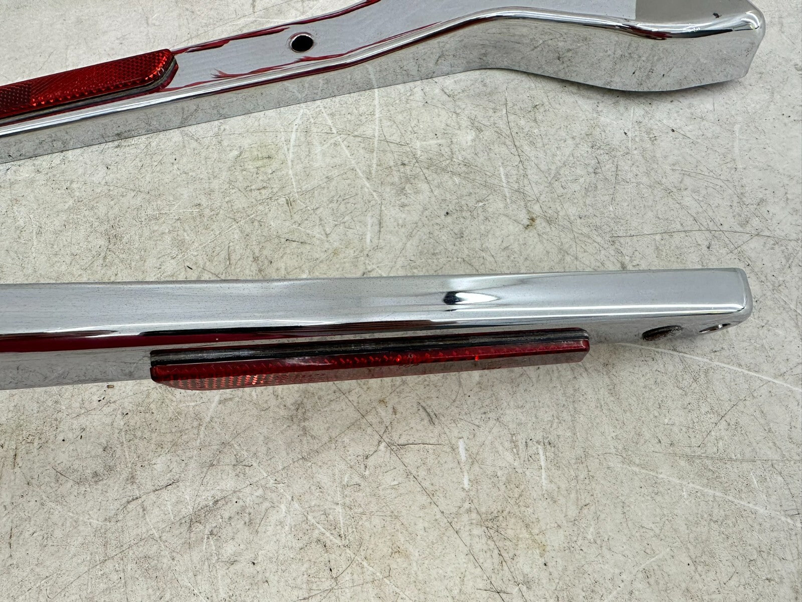 1999 HARLEY DYNA Rear Fender Frame Chrome Strut Arm Bars OEM HD