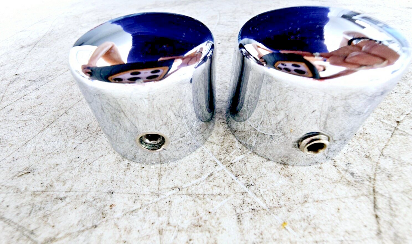 1999 HARLEY DYNA CONVERTIBLE Chrome Front Fork Axle Covers OEM HD