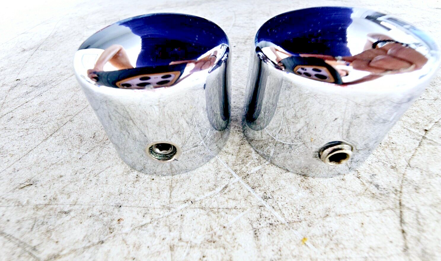 1999 HARLEY DYNA CONVERTIBLE Chrome Front Fork Axle Covers OEM HD