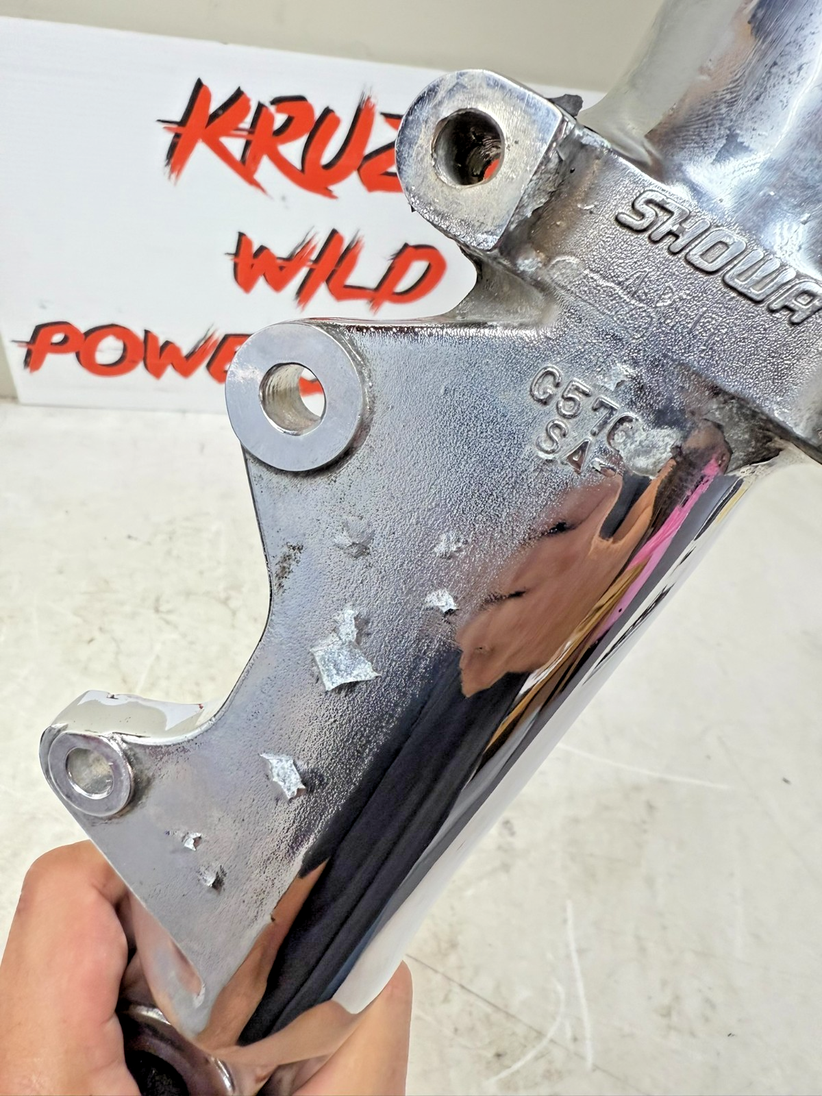 1997 HARLEY DAVIDSON SOFTAIL 41mm Left Chrome Fork Leg Tube Lower Slider