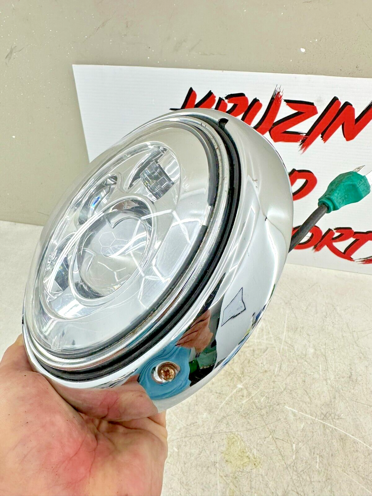 2003 HARLEY ELECTRA GLIDE classic LED Headlight Head Light W/ Chrome Trim Ring