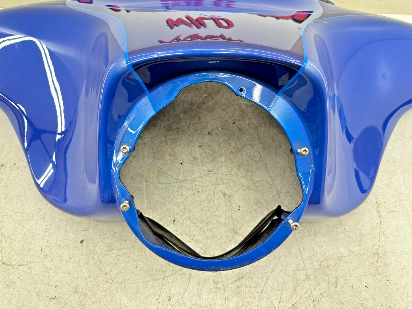 2007 Harley Electra Glide CVO Outer Batwing Fairing Cowl Lightning Blue Pearl