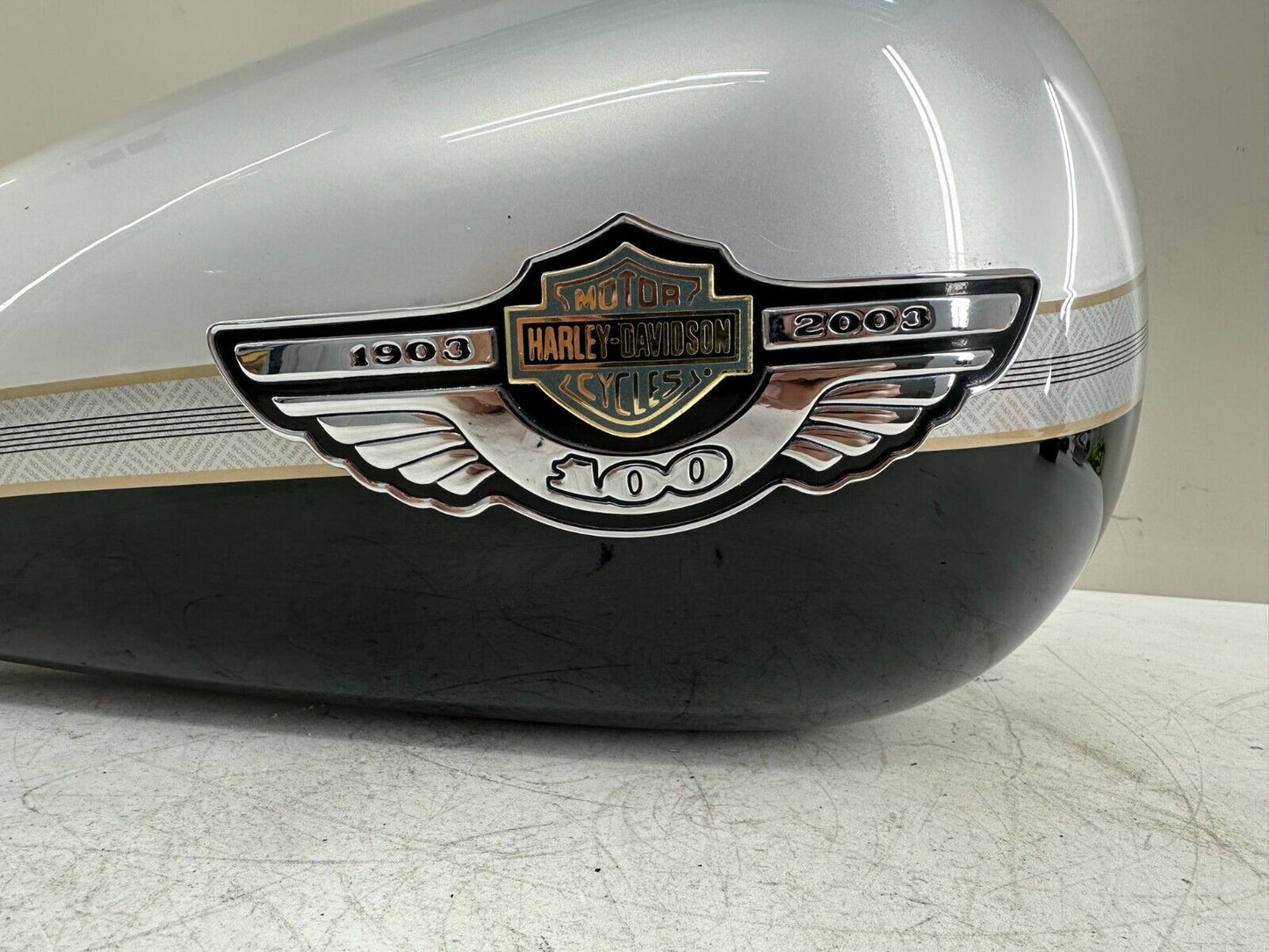 2003 HARLEY FLH ELECTRA GLIDE 100TH ANNIVERSARY PAINT GAS FUEL TANK w/ BADGES