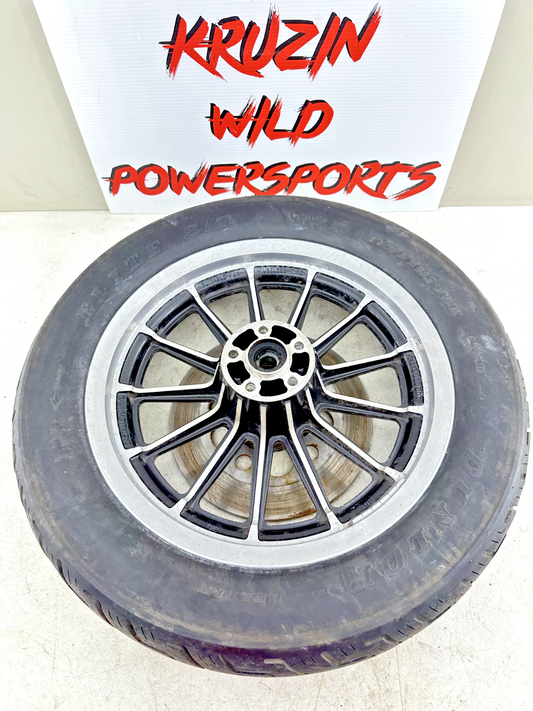 1997 HARLEY DYNA 13 Spoke 16" Rear Mag Wheel Rim + Rotor