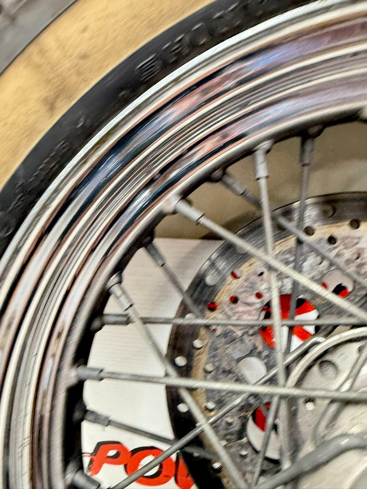 1997 HARLEY DAVIDSON SOFTAIL 16" Rear Wheel  Rim Tire Laced Spoke Brake Rotor