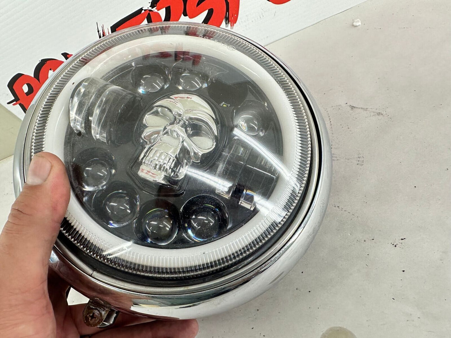 2001 HARLEY SOFTAIL Headlight W/LED Bulb + Housing + Mount