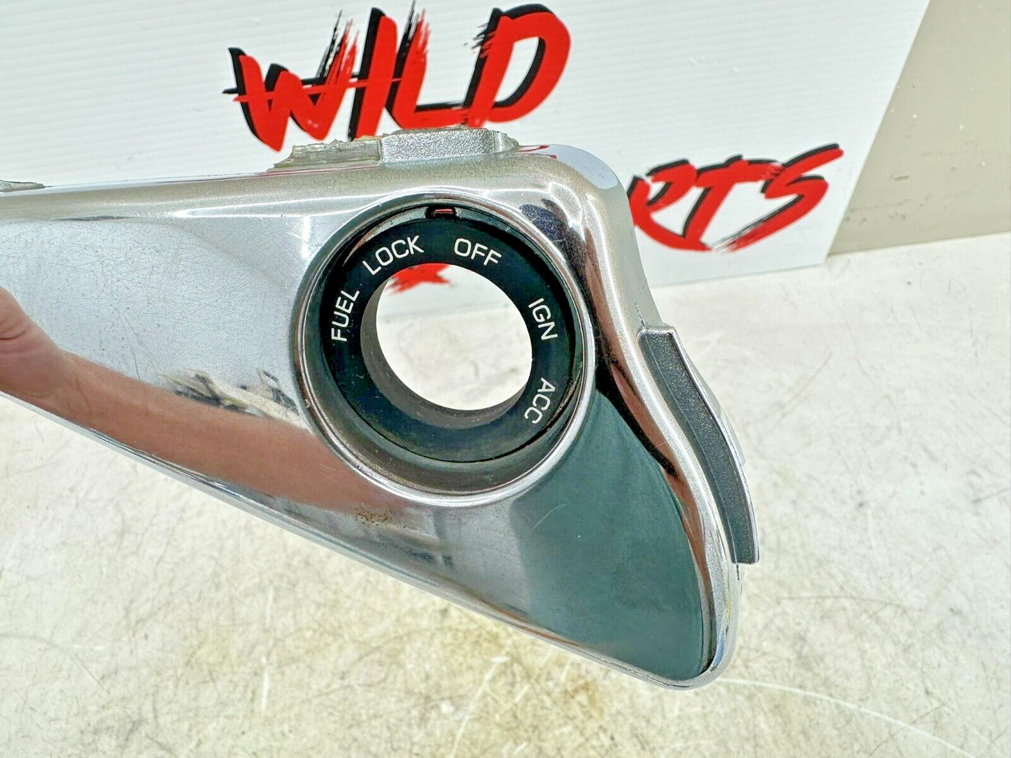 2003 Harley Davidson VRod VRSCA Chrome Ignition Switch Right Side Cover Triangle