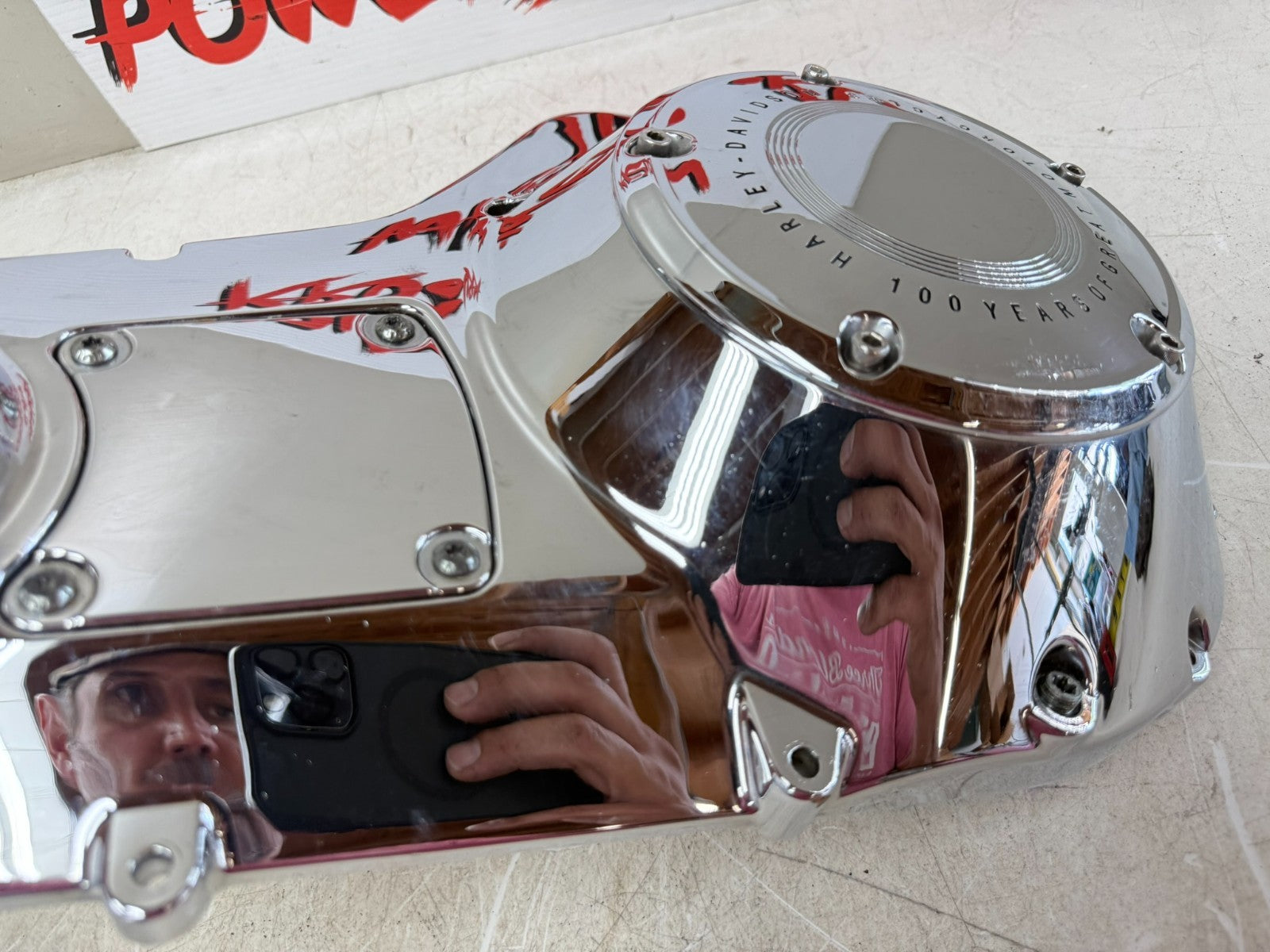 2003 HARLEY ELECTRA GLIDE Outer Primary Clutch Chrome Cover 100 Anniversary