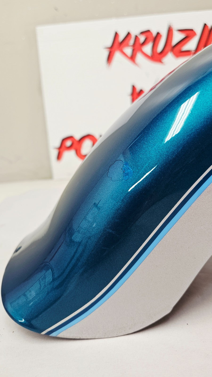 1995 HARLEY SOFTAIL FATBOY OEM Front Fender Aqua Pearl Silver Painted